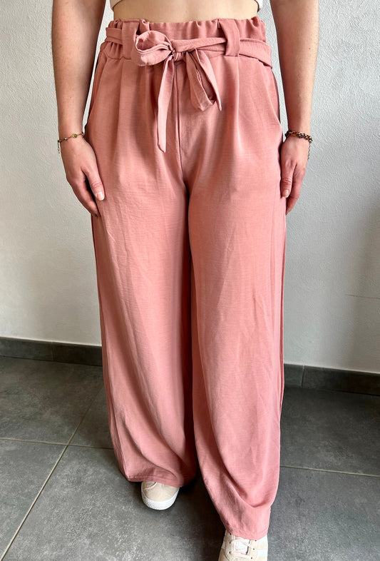 Pantalon fluide Vieux rose Kelia