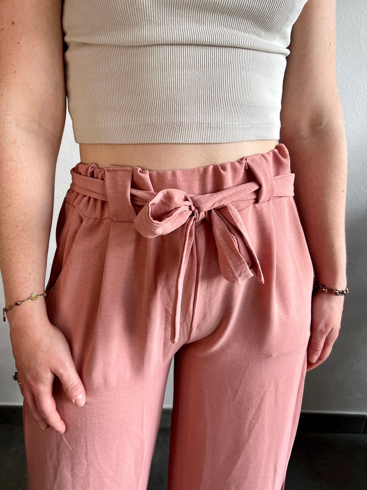 Pantalon fluide Vieux rose Kelia