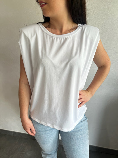 T-Shirt à épaulettes Ella blanc