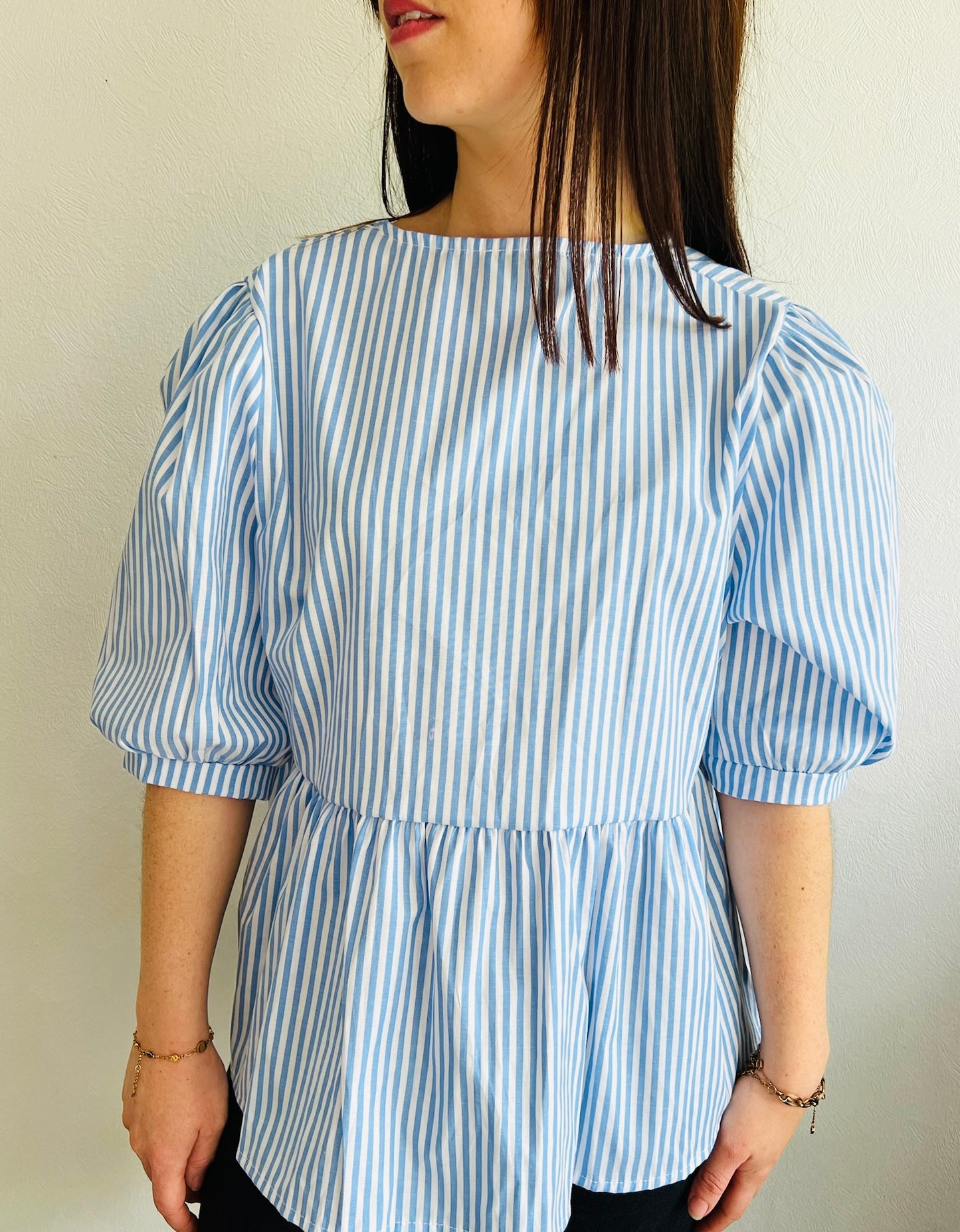 Blouse rayée Bleu ciel Ady